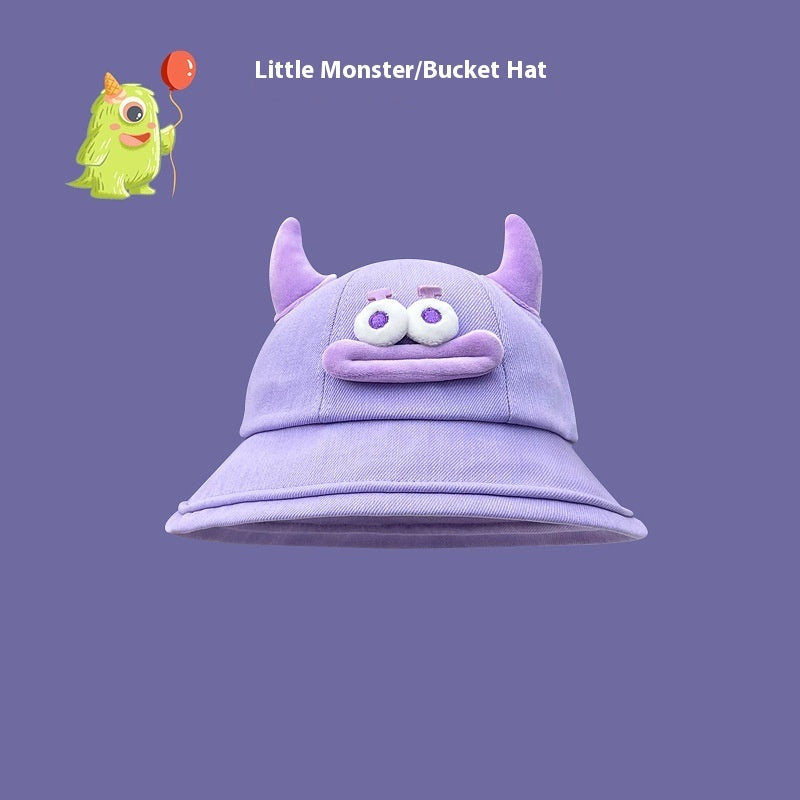 Seasonal Style: Cute Cartoon Fisherman Hat with Frog and Monster Designs (Tie-Dyed).