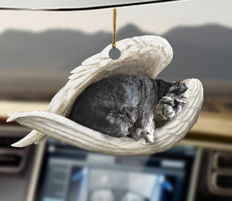 Sleeping Dog Angel Car Pendant, Acrylic Hanging Ornament for Cars, Doors & Home Decor