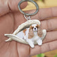 Creative Fashion Cute Dog-Shaped Acrylic Keychain, Single-Sided Print