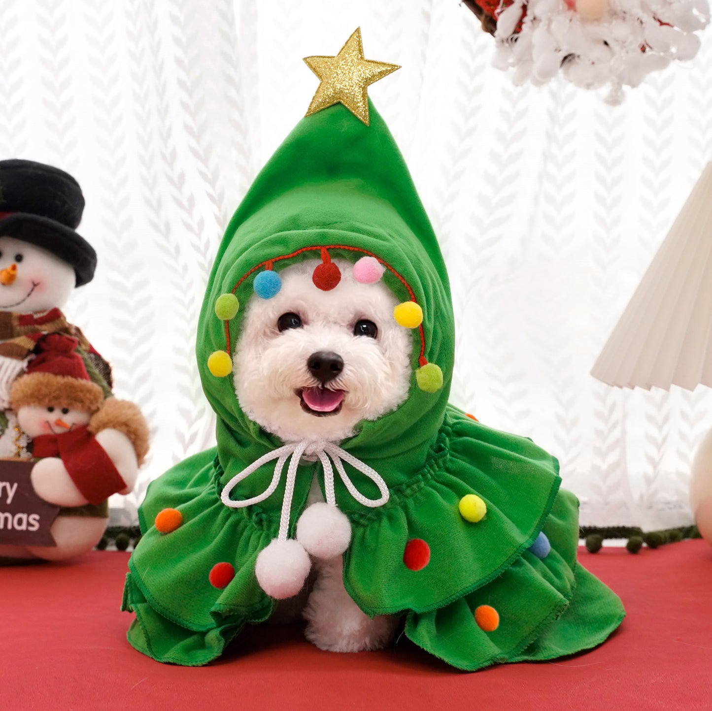 Autumn & Winter Christmas Pet Cloak, Two-Color Cape & Shawl Holiday Costume for Dogs and Cats (S–L)