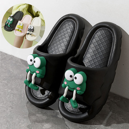 Summer Fun: New Cartoon Frog EVA Non-slip Slippers for Indoor and Bathing (Couple Slippers).