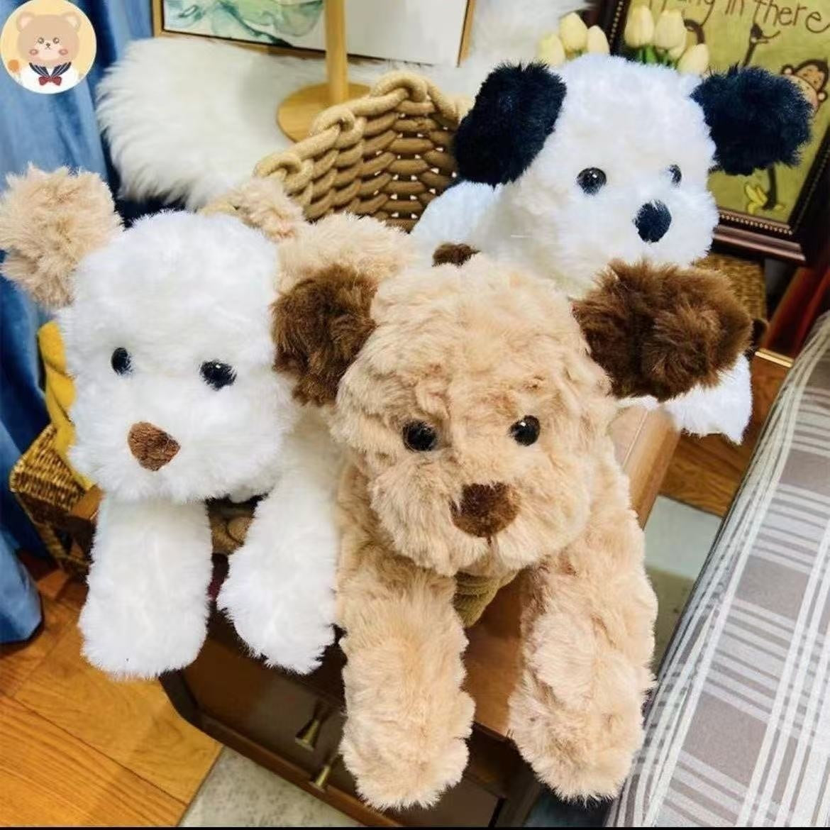 Relaxed Companion: Plush Toy Lying Dog Doll (Super Soft, $\mathbf{35}$–$\mathbf{55\text{cm}}$).
