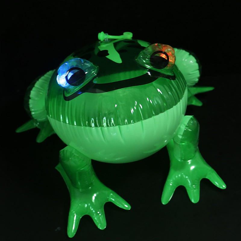 Nighttime Fun: PVC Inflatable Light-emitting Spotted Frog Toy (Ages $\mathbf{7-14}$+).
