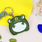 Frog Access Card Set Keychain – Cute PU Leather Frog Key Holder (5.3 × 6 cm)