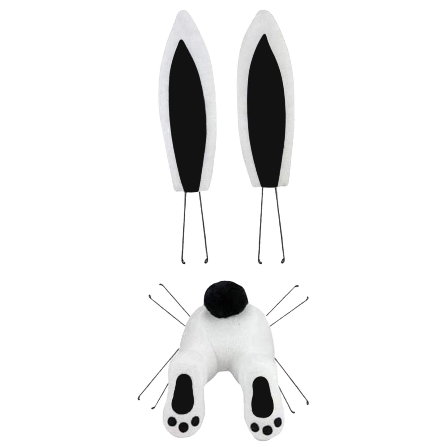 Easter Party Faceless Doll, Bunny Costume Decoration with Flower Door Prop