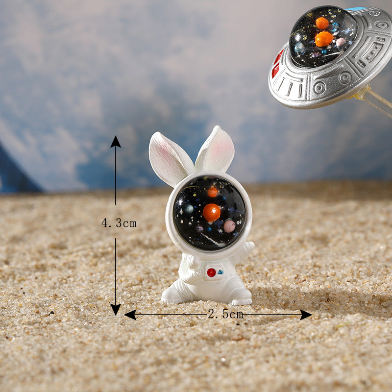 Cartoon Bunny Resin Ornament, Cute Decorative Figurine