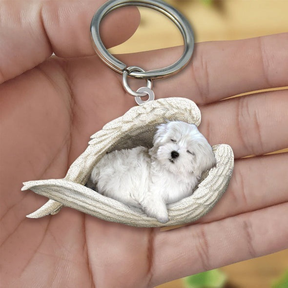 Creative Fashion Cute Dog-Shaped Acrylic Keychain, Single-Sided Print