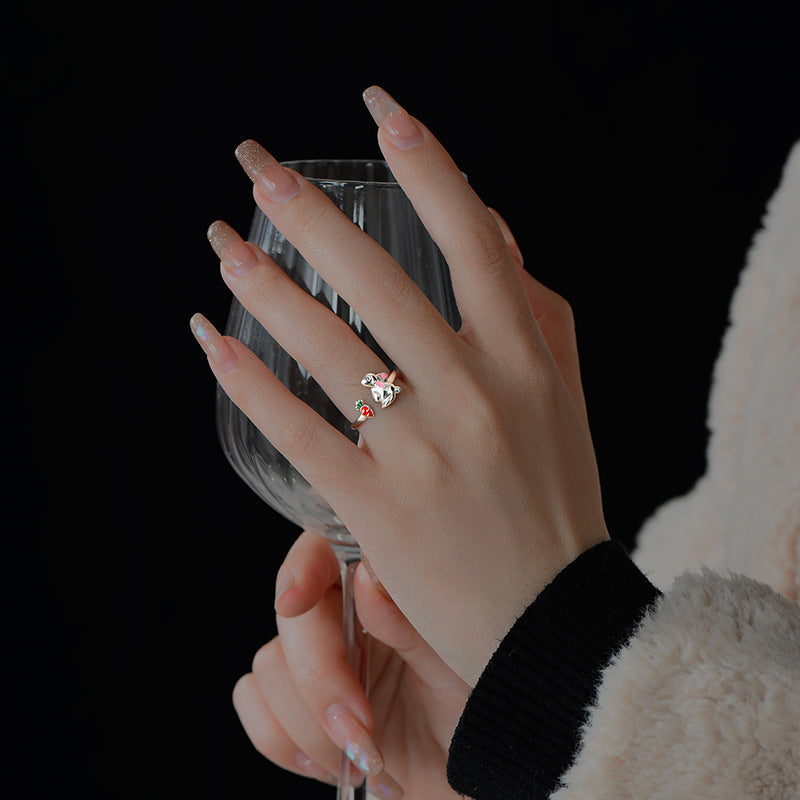 Bunny Radish Sterling Silver Ring, Women’s Adjustable Animal/Zodiac Ring