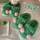 Cozy Steps: Women's Cute Cartoon Frog Slippers – Warm Plush for Indoor Comfort.