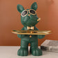 Dog Storage Tray Ornament, Entryway Key Holder Resin Decor (Multiple Colors)