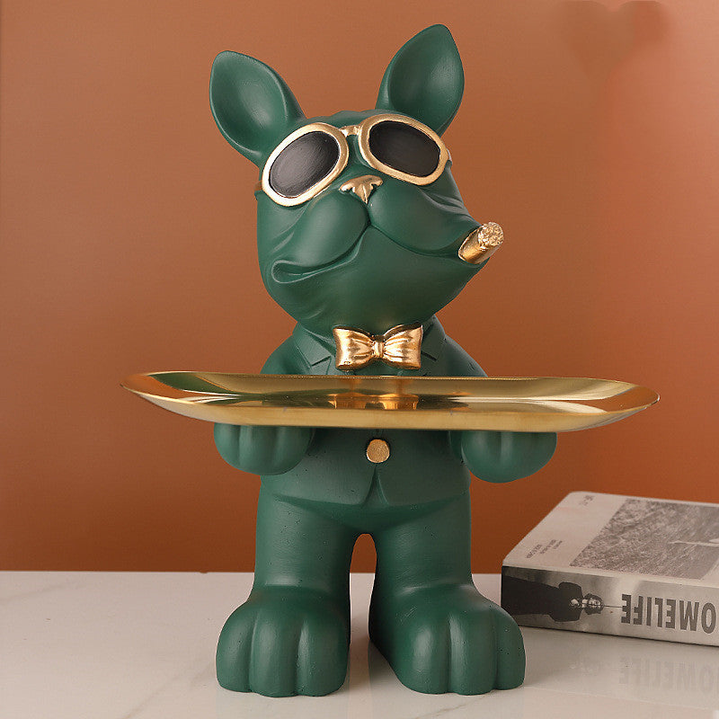 Dog Storage Tray Ornament, Entryway Key Holder Resin Decor (Multiple Colors)