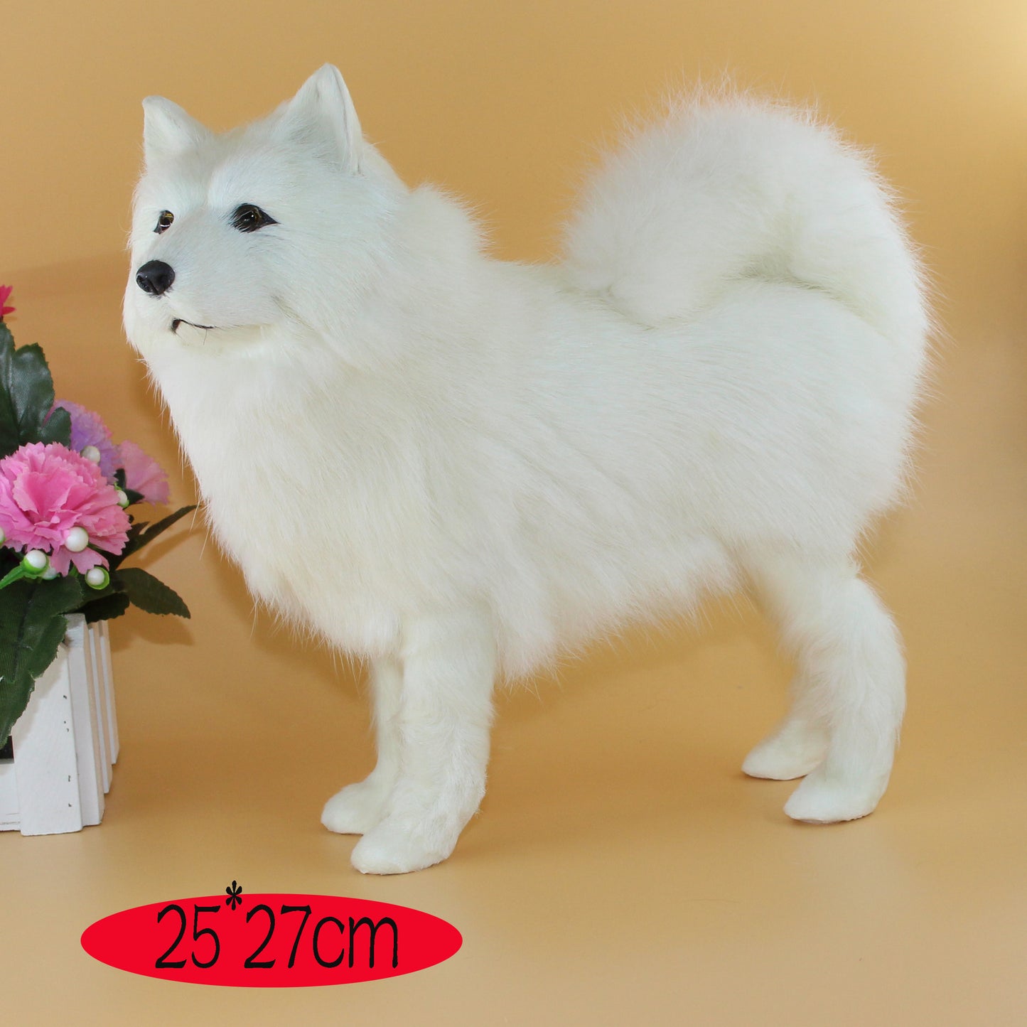 Dummy Dog Samoyed Ornament, Lifelike Children’s Plush Toy & Desktop Decoration