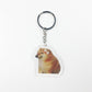 Cartoon Crying Dog Acrylic Keychain, Transparent Zodiac Series Pendant