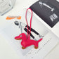 Sausage Dog Carrying Strap Bag Ornament, PU Leather Hanging Accessory