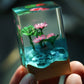 Micro Beauty: Handmade Drip Rubber Lotus Frog Stamp Micro Landscape Ornament.
