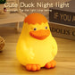 Silicone Cute Duck Induction Night Lamp – USB Rechargeable Warm Light (3-Level Dimming)
