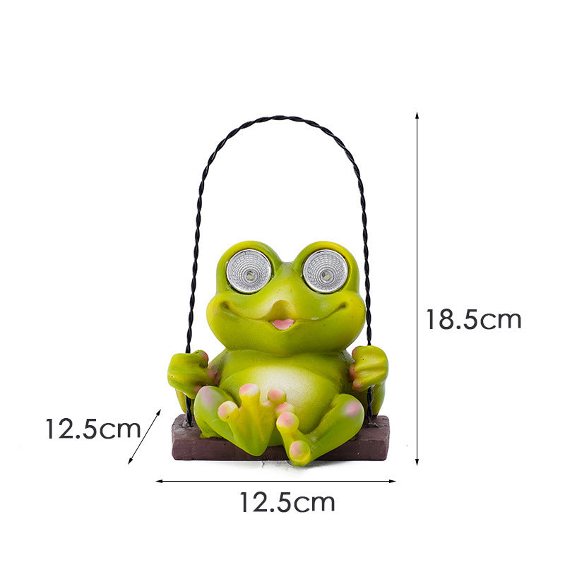 Garden Charm: Cute Swing Frog Resin Outdoor Hanging Pendant Ornament.