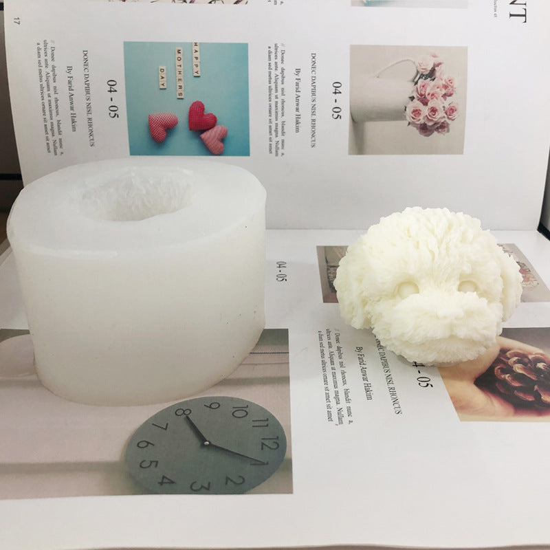 3D Cute Teddy Dog Head Silicone Mold, Baking & Craft Ornament Mold