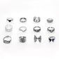 Fashion Dazzling Gemstone Animal Love Ring Set – 12-Piece Butterfly & Frog Rings for Women