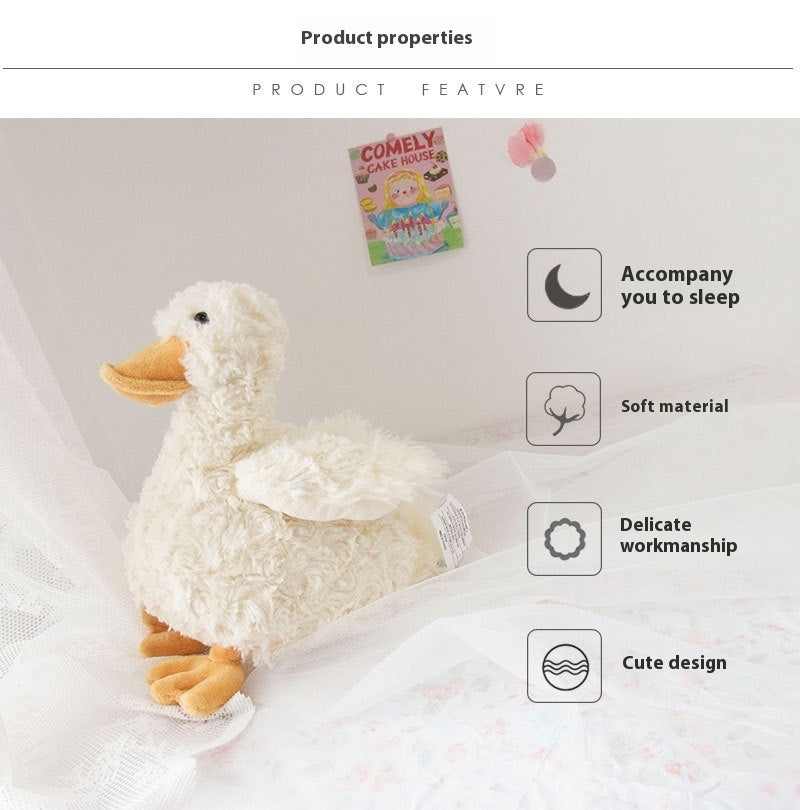 White Goose Doll – Nordic INS Style Net-Red Plush Duck Toy (20–21 cm)
