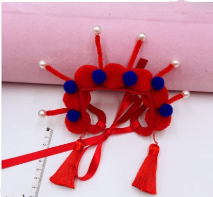 Funny Photo Headgear for Dogs, Concave Shape Pet Hat in Chinese-Style Design