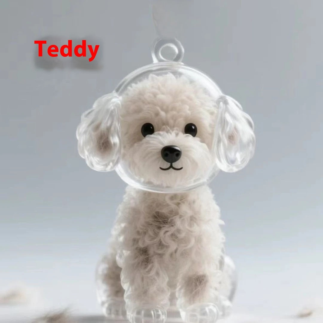 Dog Fur Storage Cute Pendant Keychain Bag Charm