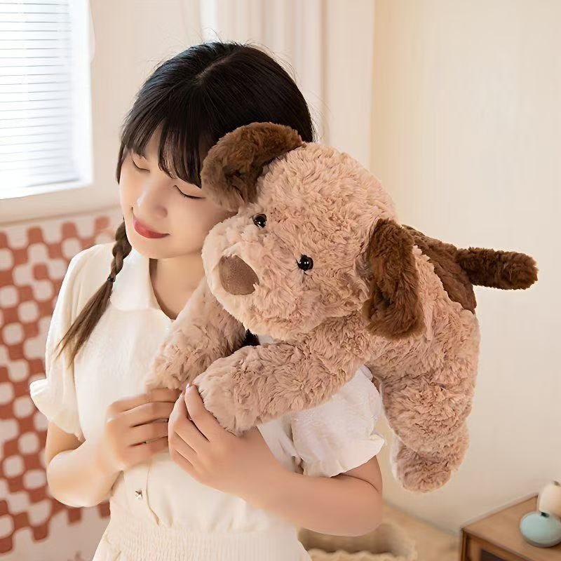 Relaxed Companion: Plush Toy Lying Dog Doll (Super Soft, $\mathbf{35}$–$\mathbf{55\text{cm}}$).