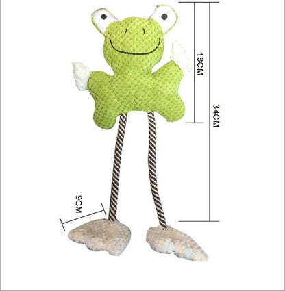 Cotton Rope Frog Duck Pet Gnawing Sound Play Toy