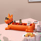 Dog Tabletop Storage Ornament, Chinese-Style Resin Animal Decoration (Orange/Gray)