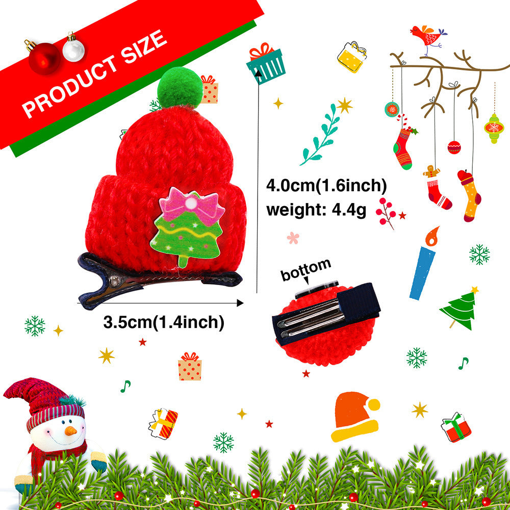 Wool Pet Hat Decoration, Mini Christmas Clip Hat for Dogs & Cats