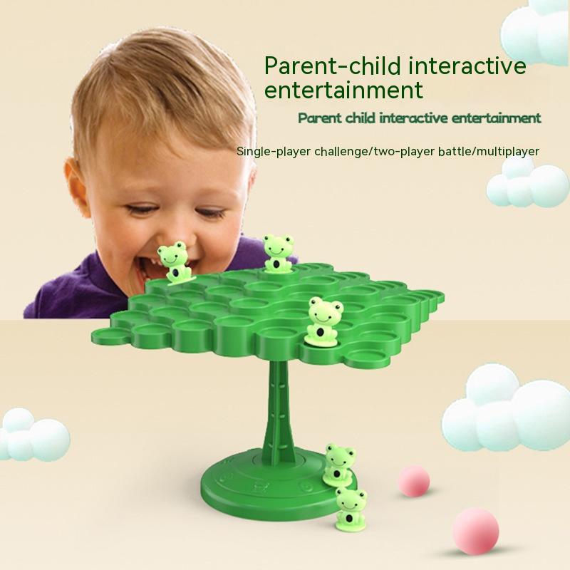 Fun & Developmental: Frog Balance Tree Jenga Toy for All Ages (Plastic).