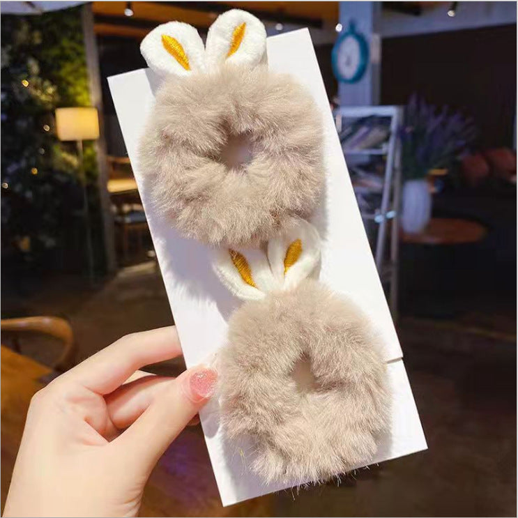 Hair Rope, Simple Bunny Ears Plush Hair Ring (Korean Style)