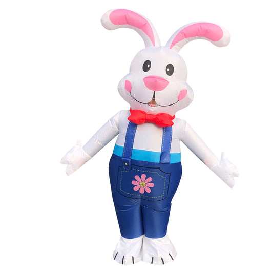 Cartoon Bunny Inflatable Suit, Cute White Rabbit Costume for Parties & Events