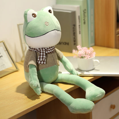 Couple Color Long-Leg Round-Eye Frog Plush Toy – William Frog Doll for Boys & Girls