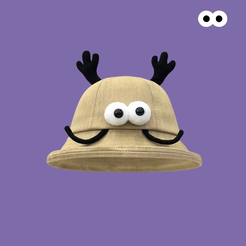 Seasonal Style: Cute Cartoon Fisherman Hat with Frog and Monster Designs (Tie-Dyed).