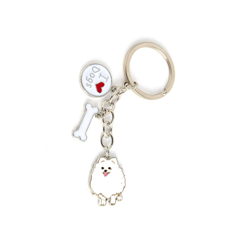 Creative Pet Dog Car Key Ring, Zinc Alloy Animal Keychain for Car Keys & Accessories