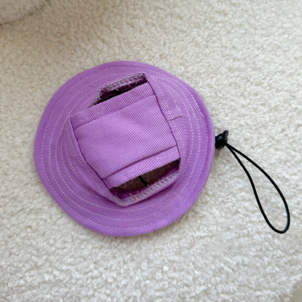 Cat & Dog Sun Hat with Exposed Ears, Pet Bucket Hat for Outdoor Protection