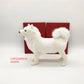 White Samoyed Home Ornament, Handmade Bionic Dog Craft (Rabbit Fur Material)