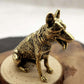 Brass Fortune Dog, Classical Copper Desk Ornament for Good Luck & Prosperity