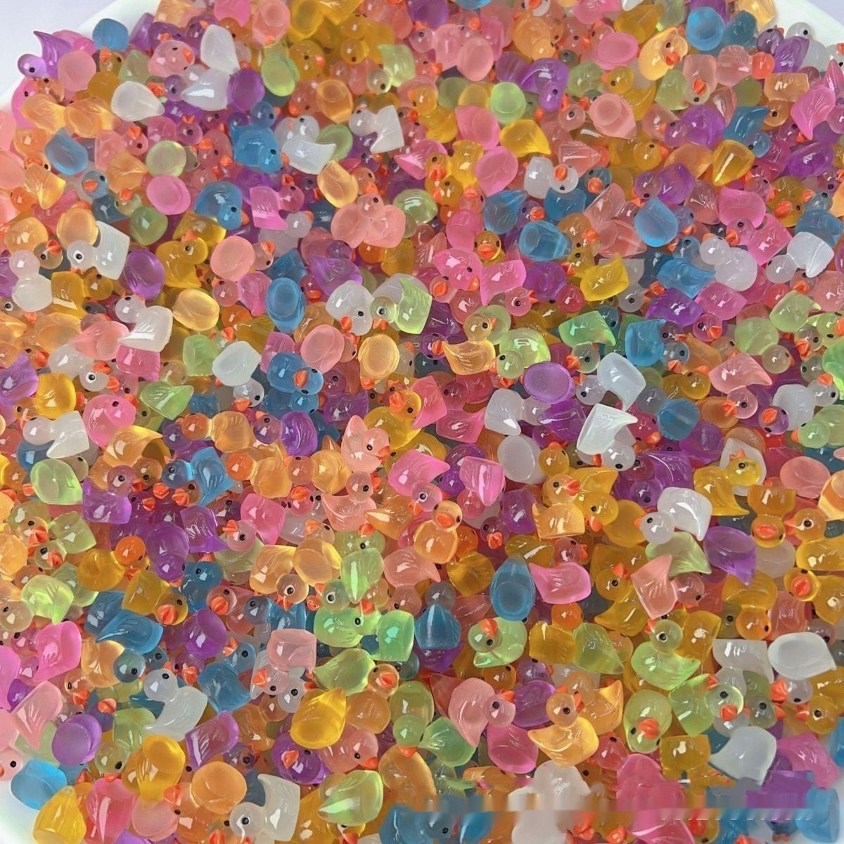 Luminous Mini Transparent Duck Ornaments – Cute DIY Glow-in-the-Dark Duck Accessories