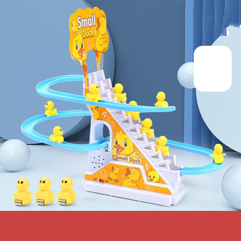 Musical Fun: Little Duck / Penguin Automatic Climbing Stairs Toy (Lights, Music, USB/Battery).