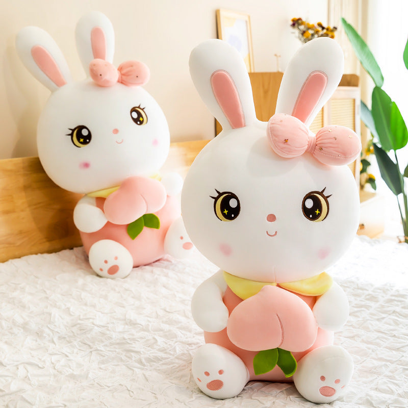Cloud-Soft Cuddle: New Cute Fruit Bunny Doll Plush Toy (Peach Rabbit, Down Cotton, $\mathbf{50}$–$\mathbf{100\text{cm}}$).