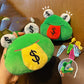 Lucky Charm: Creative Cartoon Plush Money Frog Coin Purse Keychain.