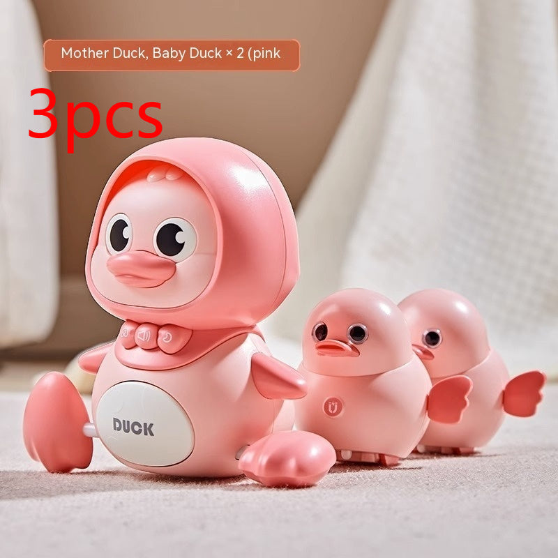Interactive Fun: Electric Walking & Swinging Duck Mother and Baby Toy Set (Magnetic Connection).