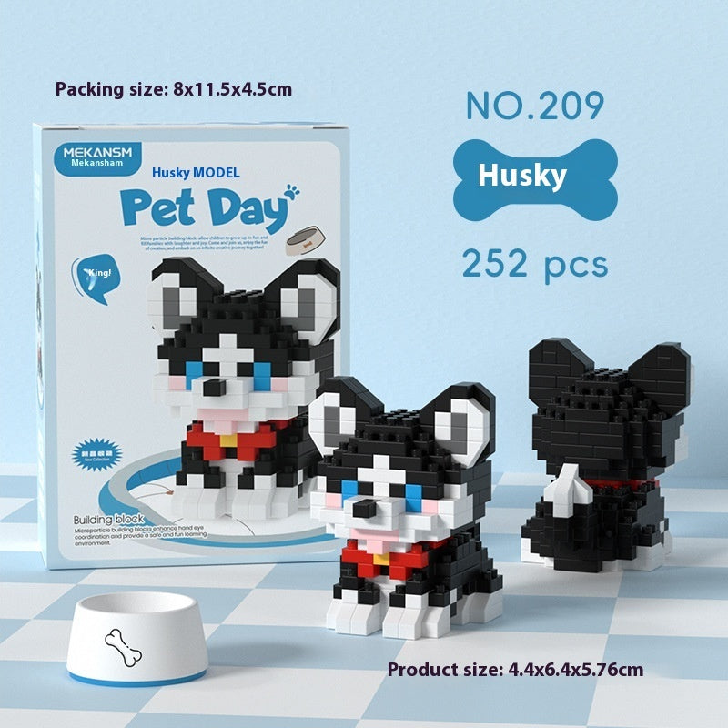 Cute Pet Cat and Dog Assembled Ornaments, DIY Particle Model Collectibles