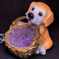 Little Yellow Dog Cabas Crystal Ornament, Amethyst Modern Home Decoration