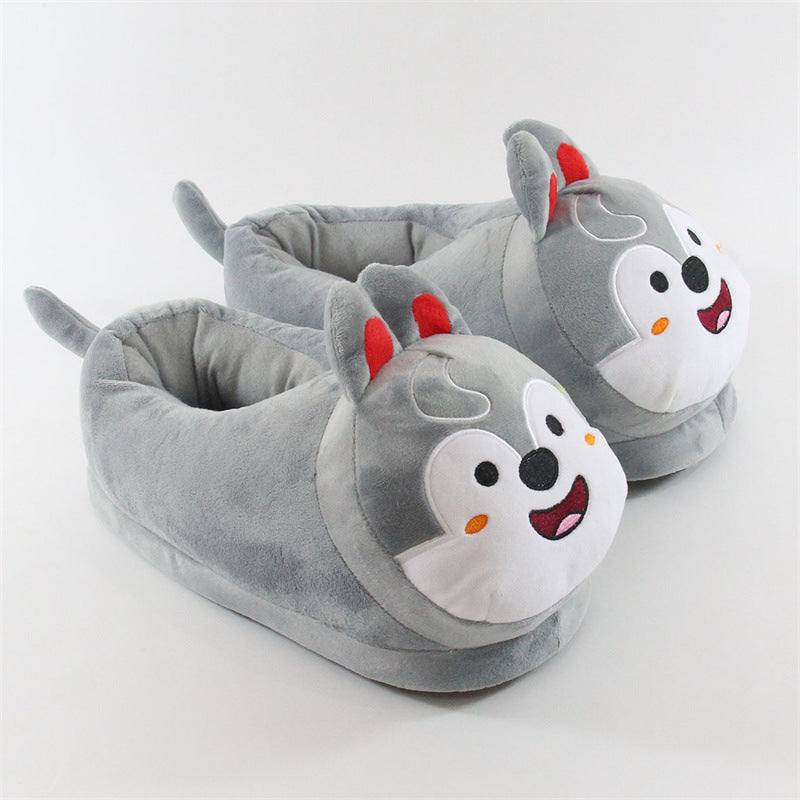 Men’s Rabbit & Chicken Cotton Slippers, Soft Indoor Animal Plush Home Shoes