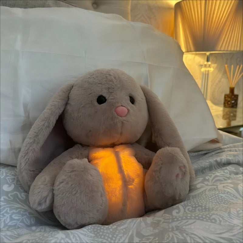 Newborn Comfort: Breathing Rabbit Sensory Plush Toy with Music, Lights, and Rhythmic Motion ($\mathbf{32\text{cm}}$).
