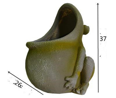 Zen Water Feature: Frog Decoration Viewing Fountain Sculpture in Synthetic Magnesium Oxide.