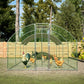 Maximal Security: Extra Large Metal Chicken Coop/Run ($\mathbf{26}$ ft Long) with Half-Roof and Waterproof Design (Silver).